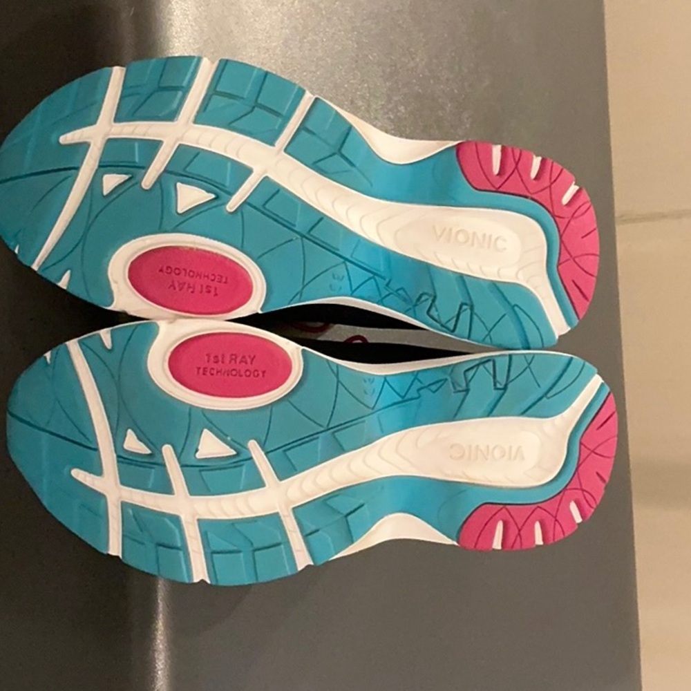 Vionic Black Sneakers with Pink and Blue Accents - Picture 3 of 5